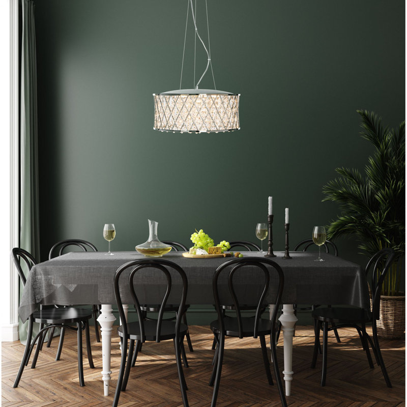 Luminaire suspendu tambour lanterne 5 lumières Tania
