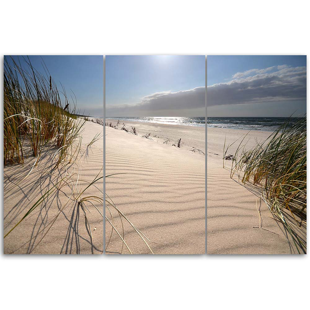 Leinwandbild 3-teilig, Dünenstrand Meer