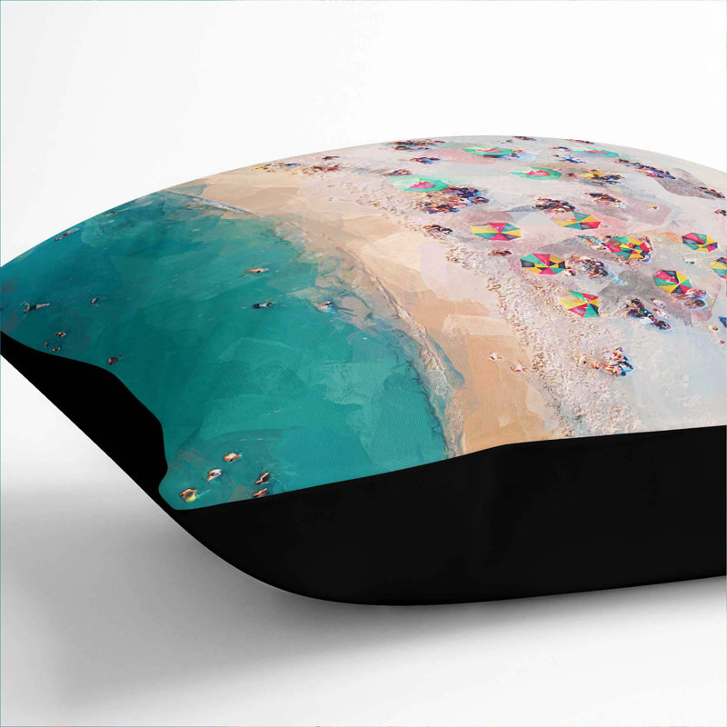 Square Throw Cushion, Black, 55cm H x 55cm W x 20cm D