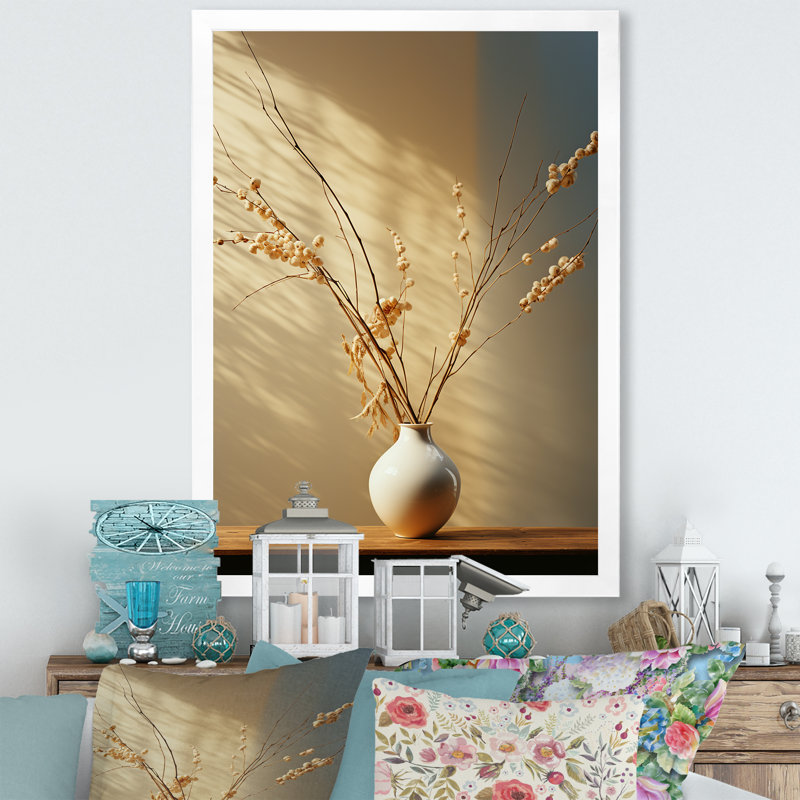 Essence silencieuse de l'élégance sur toile, H 44 po x l 34 po x P 1,5 po, Cadre photo blanc