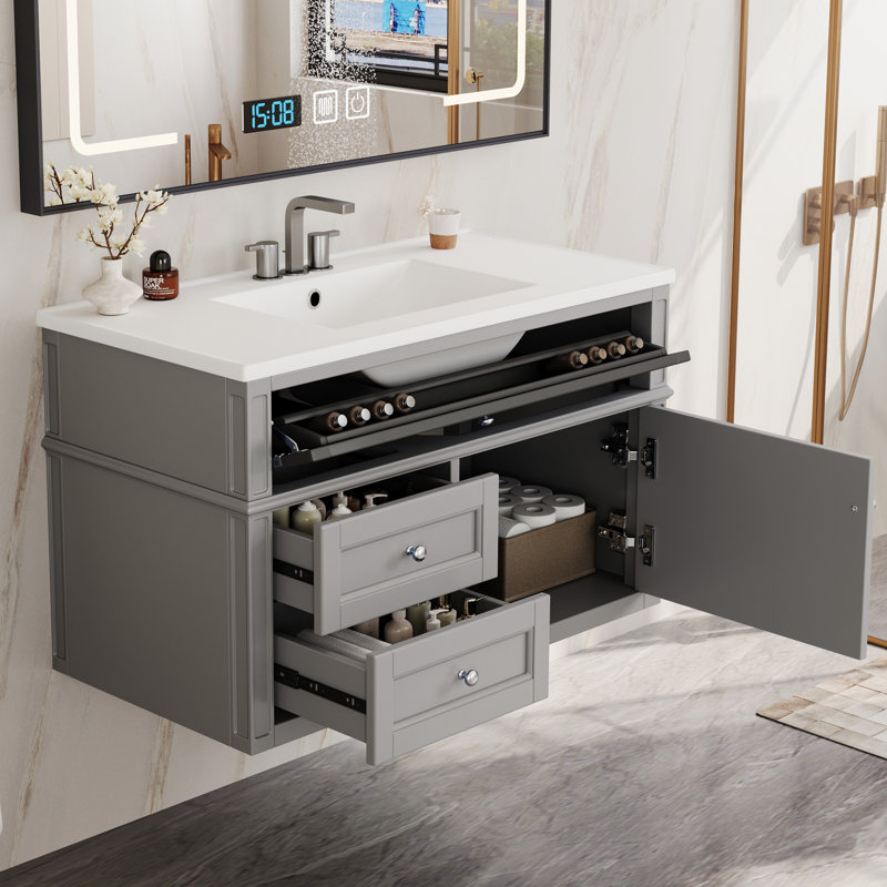 36" MDF Bathroom Vanity Gray