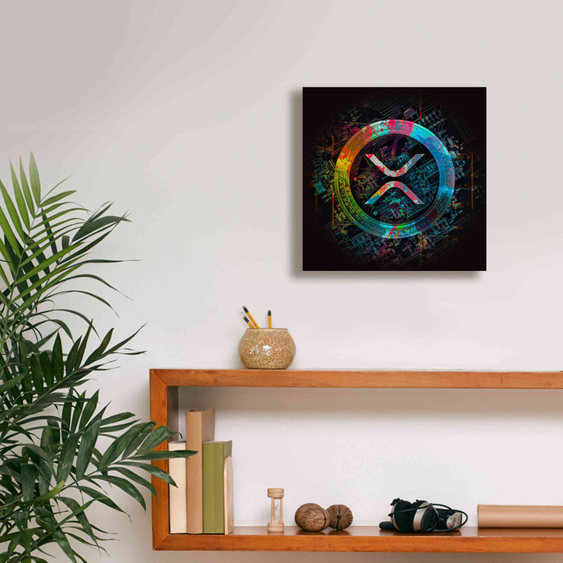Bungalow Bungalow «XRP Crypto Giga Coin» par Epic Portfolio, art mural sur toile, H 12 po x l 12 po x P 0,75 po