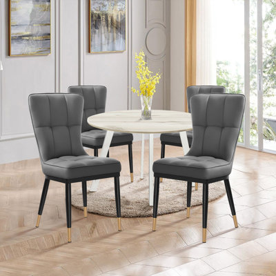 Chaise rembourrée moderne avec structure en métal