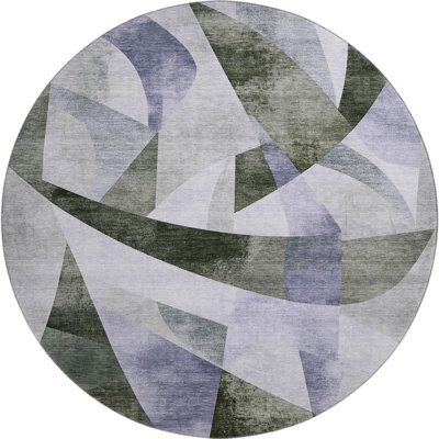 Premium Machine Washable Ashington AMF1836 Swirls Rug
