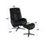 Fauteuil d'appoint en cuir fleur noir avec pivot et repose-pieds Labotina