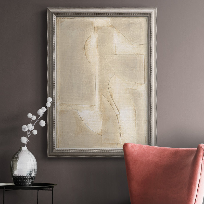 «Buff Abstract Shapes II», toile encadrée de qualité supérieure - prête à être accrochée, H 20 po x l 16 po x P 2,5 po