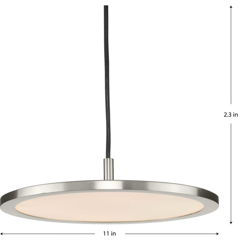 Luminaire suspendu DEL moderne, Nickel brossé