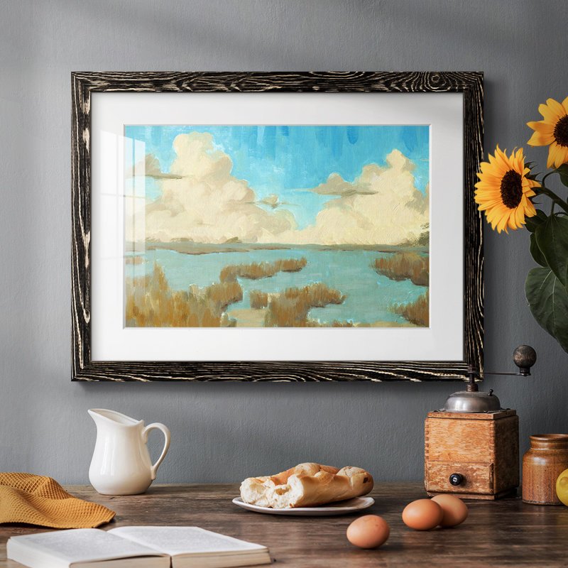 «Fripp Island Water II», reproduction encadrée rustique avec tableau mat, Noir, H 22 po x l 32 po
