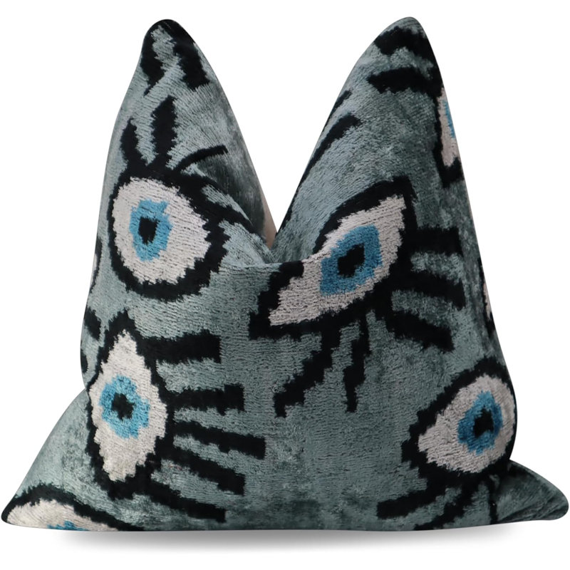 Velvet Square Pillow Cover & Insert, Gray