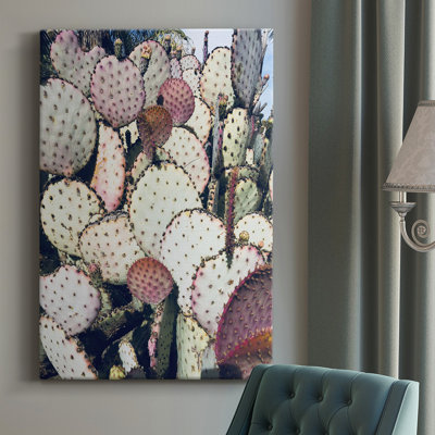 «Pink Yellow Cactus IV» - Photographie sur toile tendue