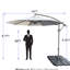 Parasol de patio suspendu 10 pi gris