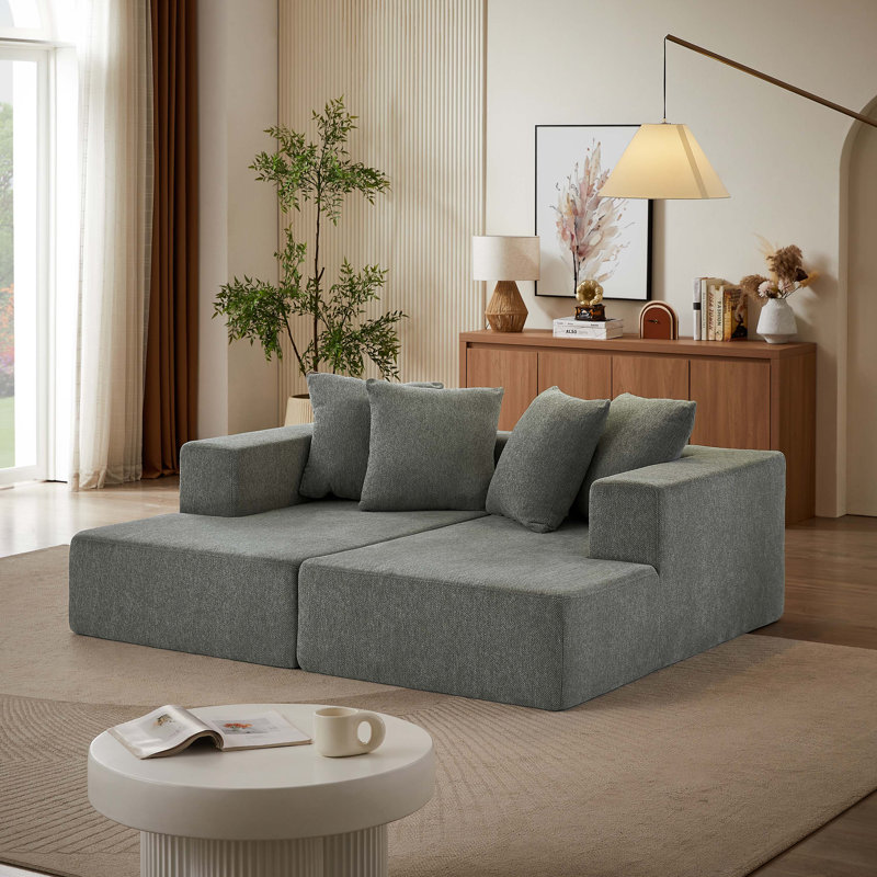 Canapé modulaire en chenille Bonand Jandorin, Gris
