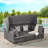 5 Pieces Outdoor Patio Wicker Daybed Furniture Set With Retractable Canopy, Storable Side Table, And Soft Cushions For Relaxing In Your Backyard Or Porch