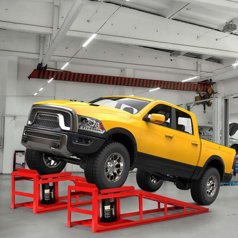 2-Pack Hydraulic Car Ramps: Heavy-Duty Vehicle Ramps With 5T / 10000Lbs Jack Load Capacity, Portable Design For Effortless Oil Changes And Car Lifts
