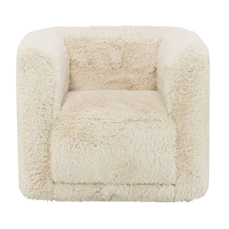 Fauteuil pivotant beige à 360 degrés, rembourrage en mousse ferme, conception élégante pour une chaise d'appoint tendance, fabrication complète, housse en lin