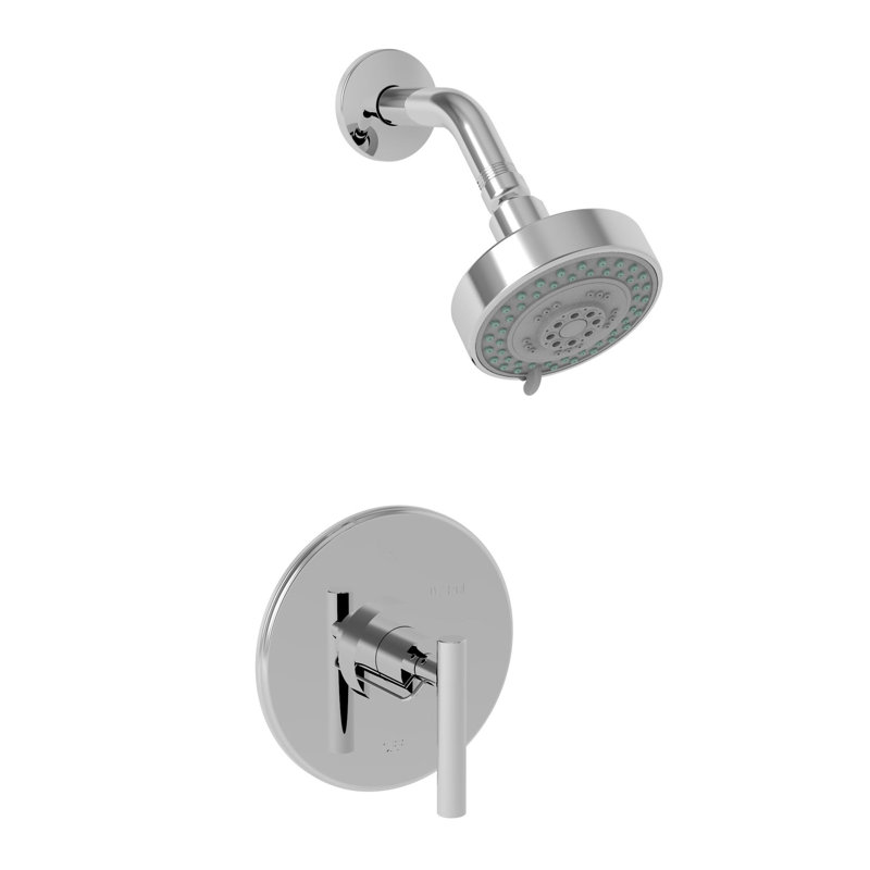 East Linear Balanced Pressure Shower Trim Set with Shower Head, Stainless Steel - PVD