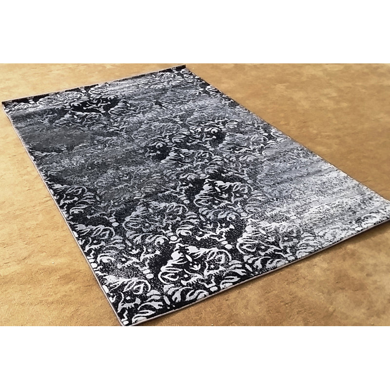 Tapis à motif géométrique noir Godley, Rectangle 10 pi x 13 pi