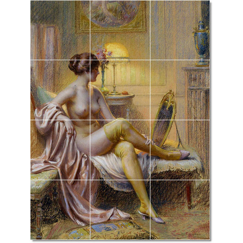 Carreau de céramique décorative 36 po x 48 po 12 po x 12 po, Delphin Enjolras nue W22382