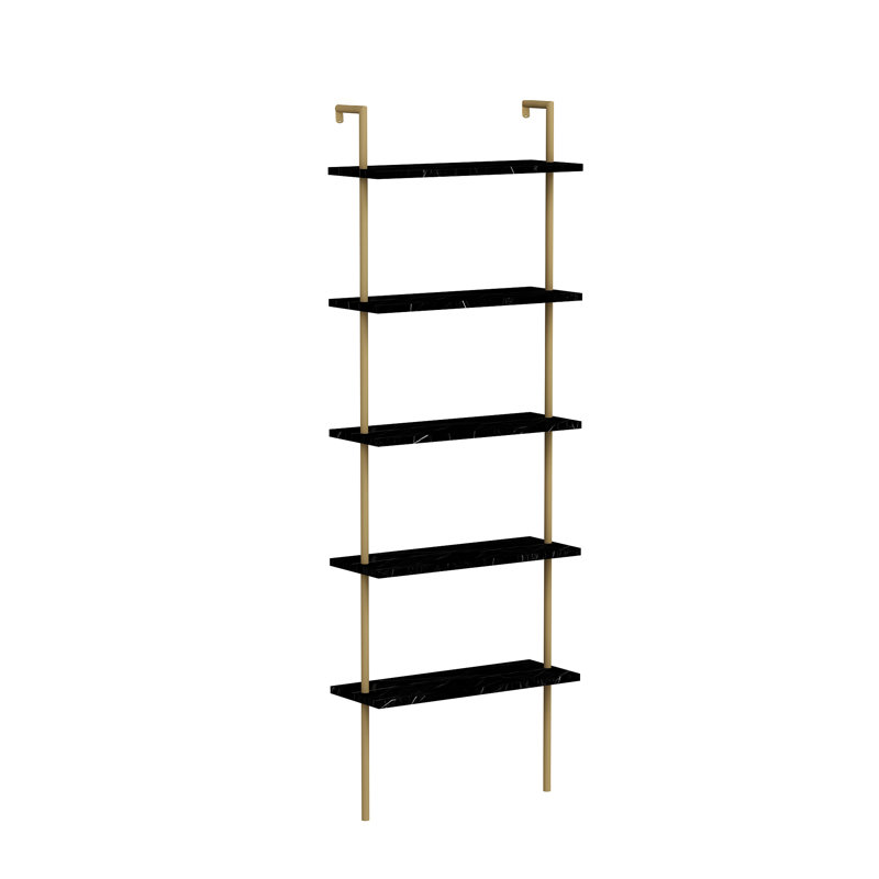 Bookcase Ladder, Black Marble/Gold