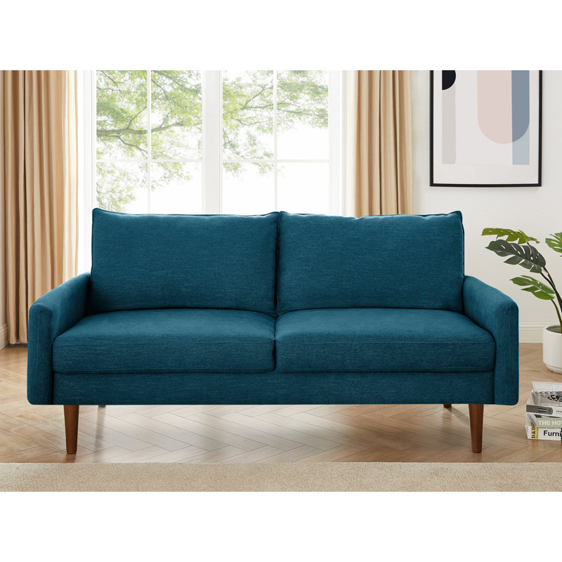 Montie 70" Chenille Round Arm Sofa, Khaki Polyester