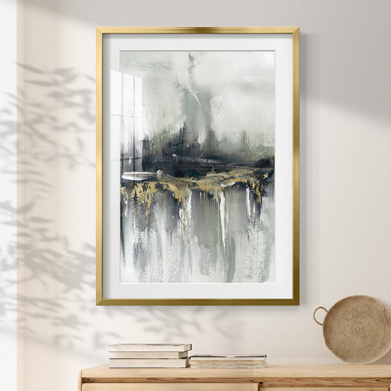 Indyscape et or - impression encadrée, H 28,5 po x l 20,5 po, Doré