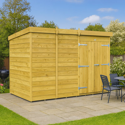 11ft x 4ft Pent Shed - Double Door without Windows
