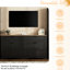 Meuble télé 70 po avec meuble télé et tablettes réglables, style Mid-Century, bibliothèque, buffet rustique, tablettes sur pied noires