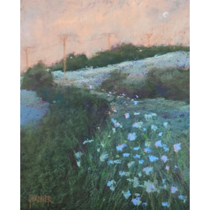 Siège à l'avant par Dina Gardner, Papier avec cadre noir, H 21,25 po x l 17,25 po x P 0,875 po