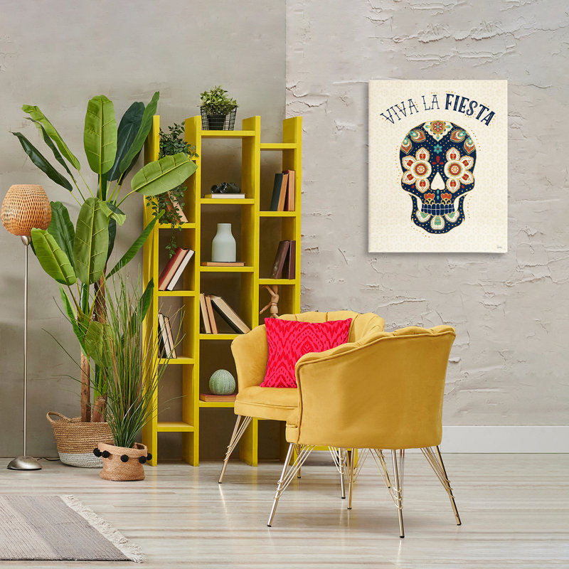 Art mural sur toile Viva la Fiesta Calavera par Veronique Charron, H 30 po x l 24 po