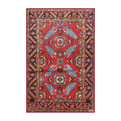 Tapis rouge/bleu traditionnel Reitman
