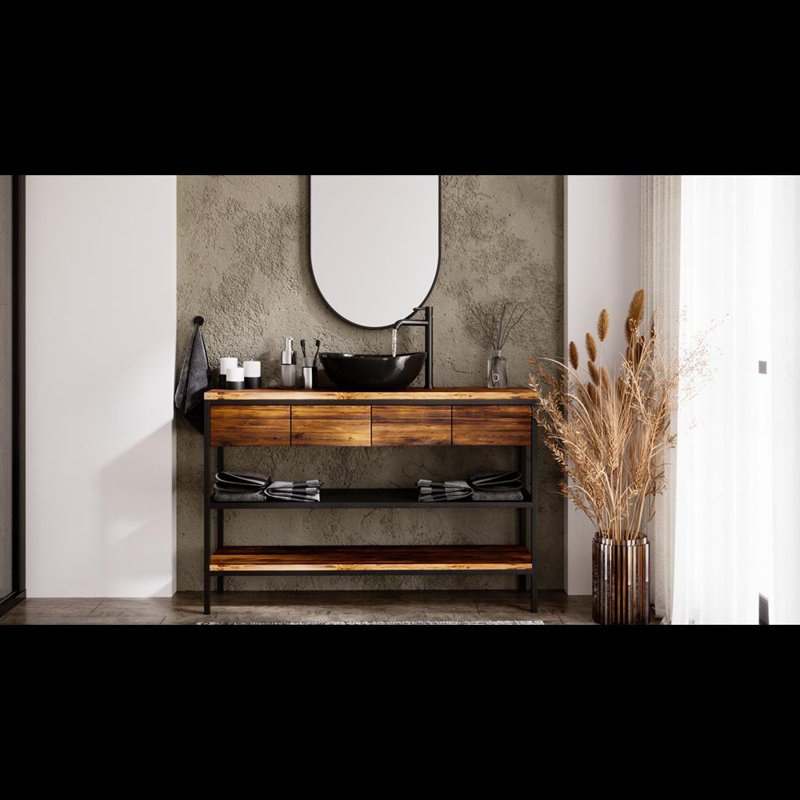 Aeran 4 Drawer 120Cm W Solid Wood Chest Of Drawers