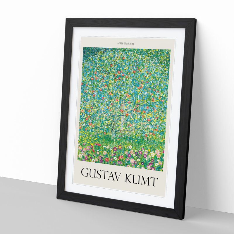 Apple Tree by Gustav Klimt - Picture Frame Painting, 65cm H x 48cm W x 2cm D, Black