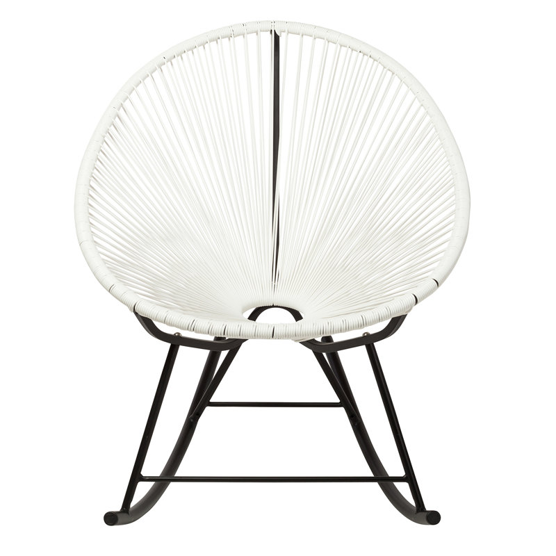 Chaise berçante d'extérieur en métal, Blanc
