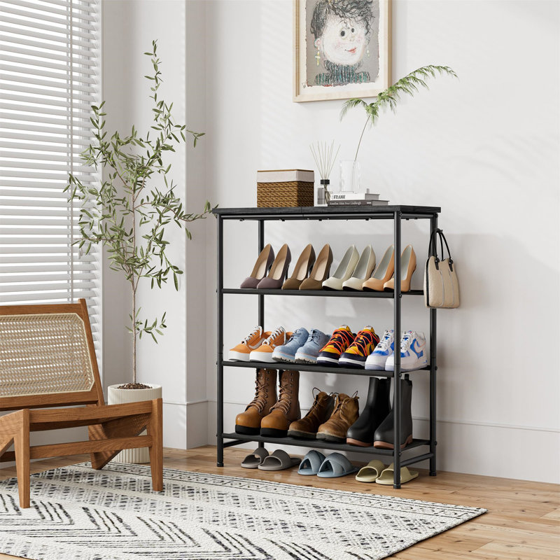 16 Pair Shoe Rack, Black