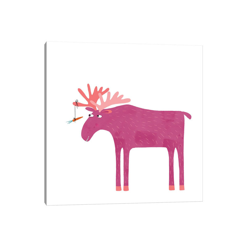 Daft Moose by Nic Squirrell - Wrapped Canvas Gallery-Wrapped Canvas Giclée, 30.48 cm H x 30.48 cm W