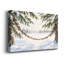 Snowy Pine Trees Framing Winter Scene With Red Christmas Canvas Wall Art-2064845555