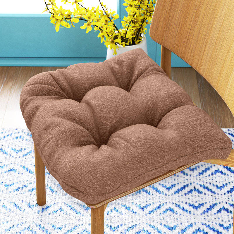 Non-Slip Dining Room And Kitchen Seat Cushions, 15 X 15 X 3 Inches, 3" H x 15" W x 15" L, Brown