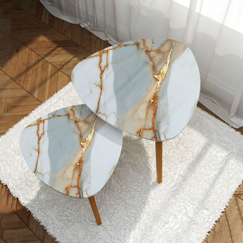 Ensemble de 2 tables basses gigognes Triangle