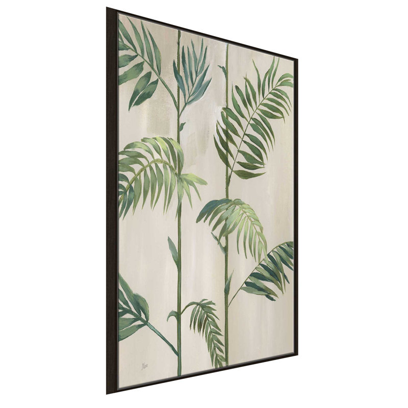 Modern Fronds I par Nan - Peinture, L 39,5 po x H 63,5 po, Encadrement brun