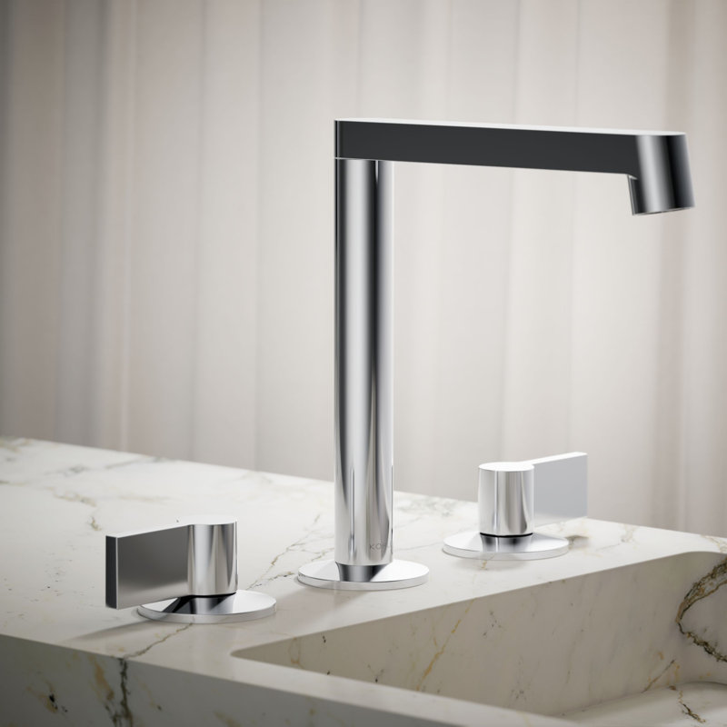 Components Bathroom Sink Spout with Row Design, Polished Chrome