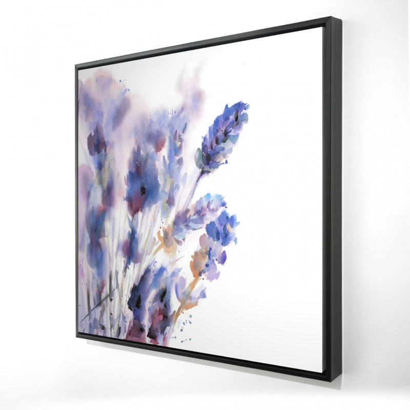 Art sur toile, fleurs de lavande aquarelle