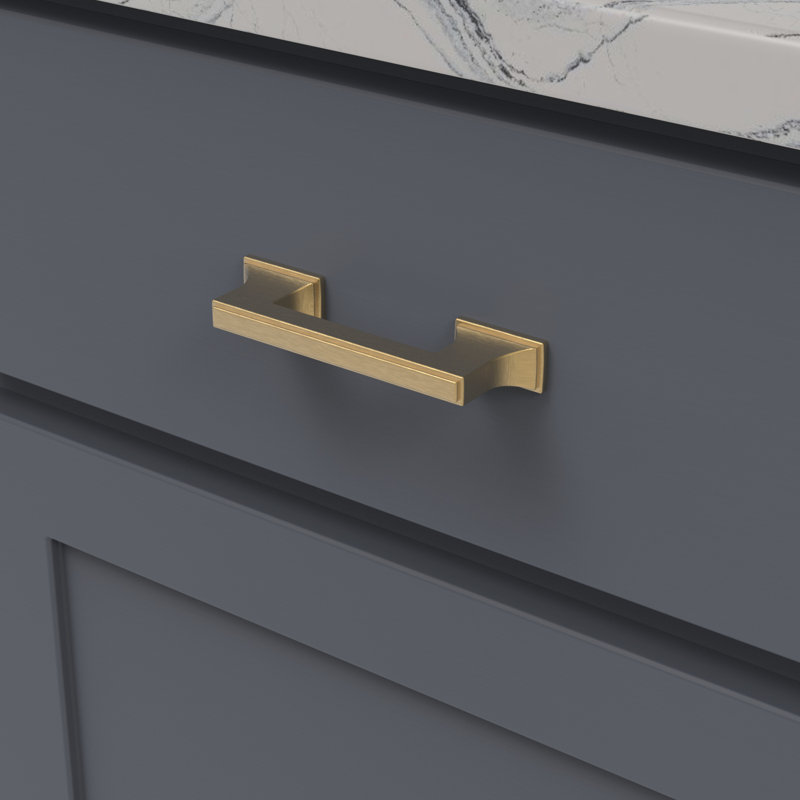 Brownstone Bar / Handle Pull, 3 3/4", Brushed Golden Brass
