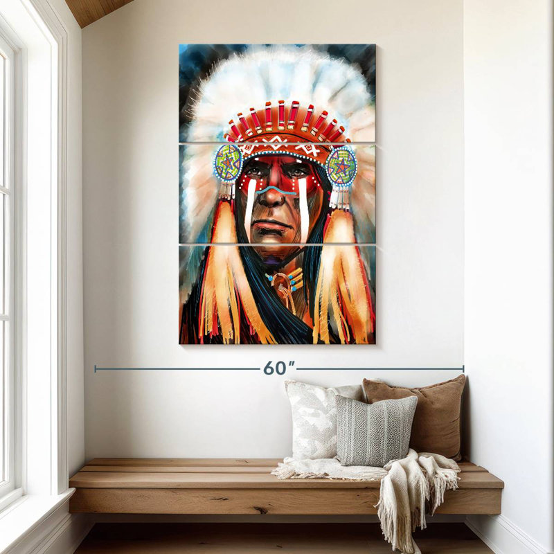 Lelar Native Indian Chief, 50" H x 32" W