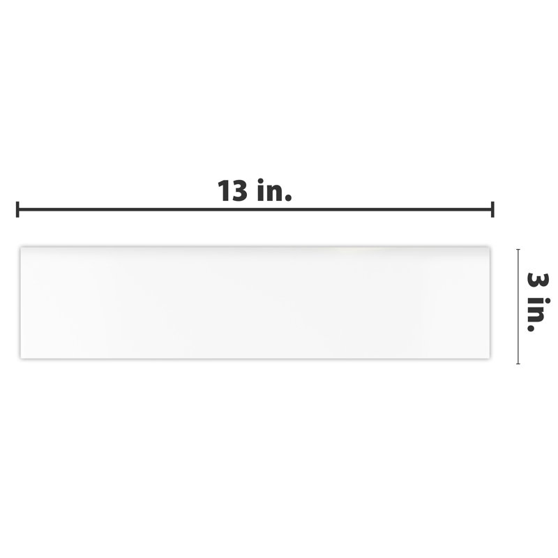 Battiscopa 13" x 3" Ceramic Bullnose Tile Trim, Glossy White