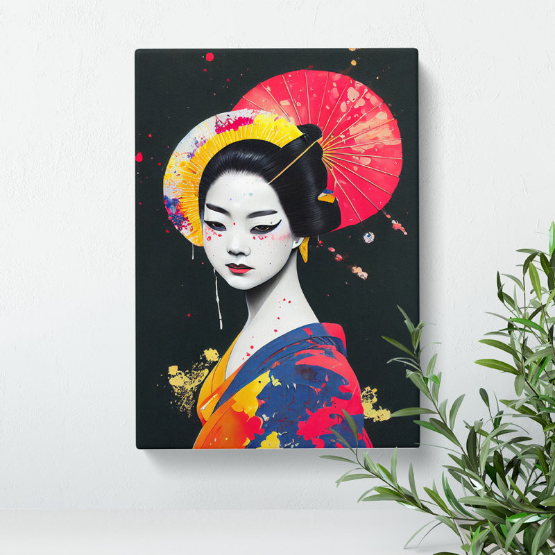Geisha Painted No.1 - Wrapped Canvas, 60cm H x 40cm W x 3cm D