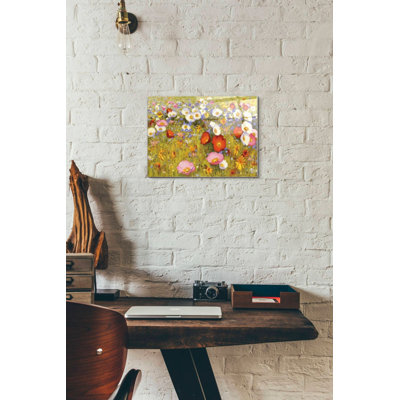 «Champ de fleur III» par Shirley Novak, art mural en verre acrylique