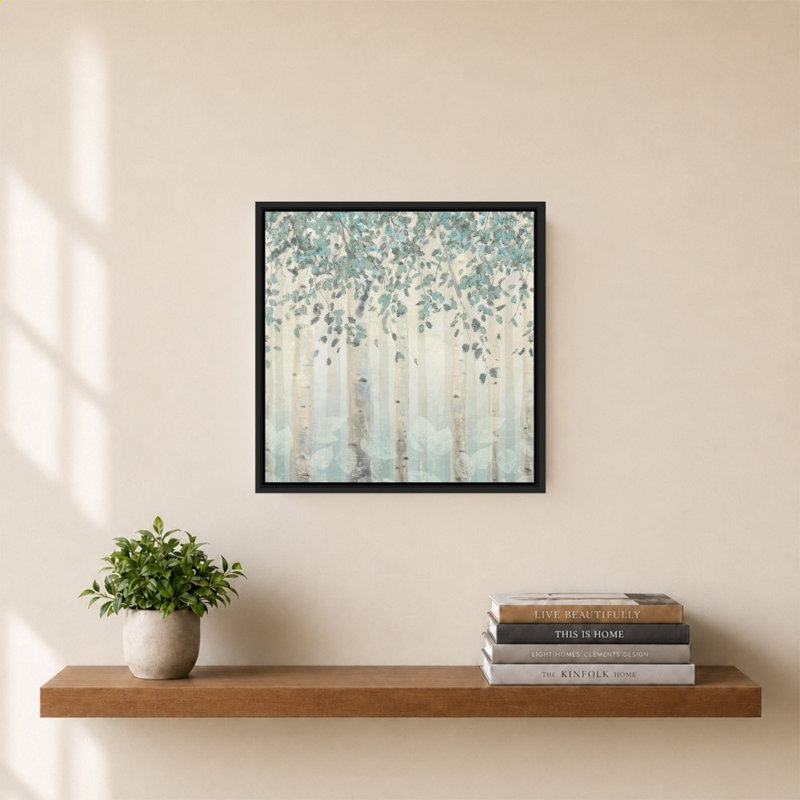 «Dream Forest I Silver Leaves» par James Wiens - impression sur toile, 28" H x 28" W, Black