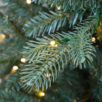 Pre-Lit Artificial Christmas Tree with PE&PVC Mixed Branch Tips, Warm White Lights, Hinged Premium