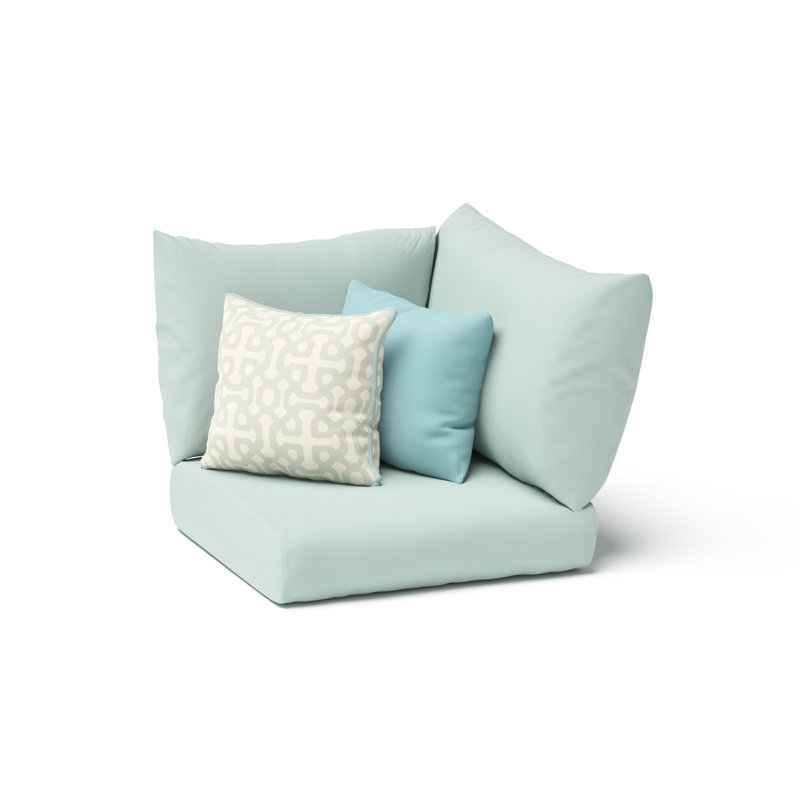 Balceta Sunbrella Outdoor 5'' Cushion Cover, Spa Blue