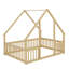 Lit bas en bois pleine grandeur conçu avec une structure de clôture-1902350264
